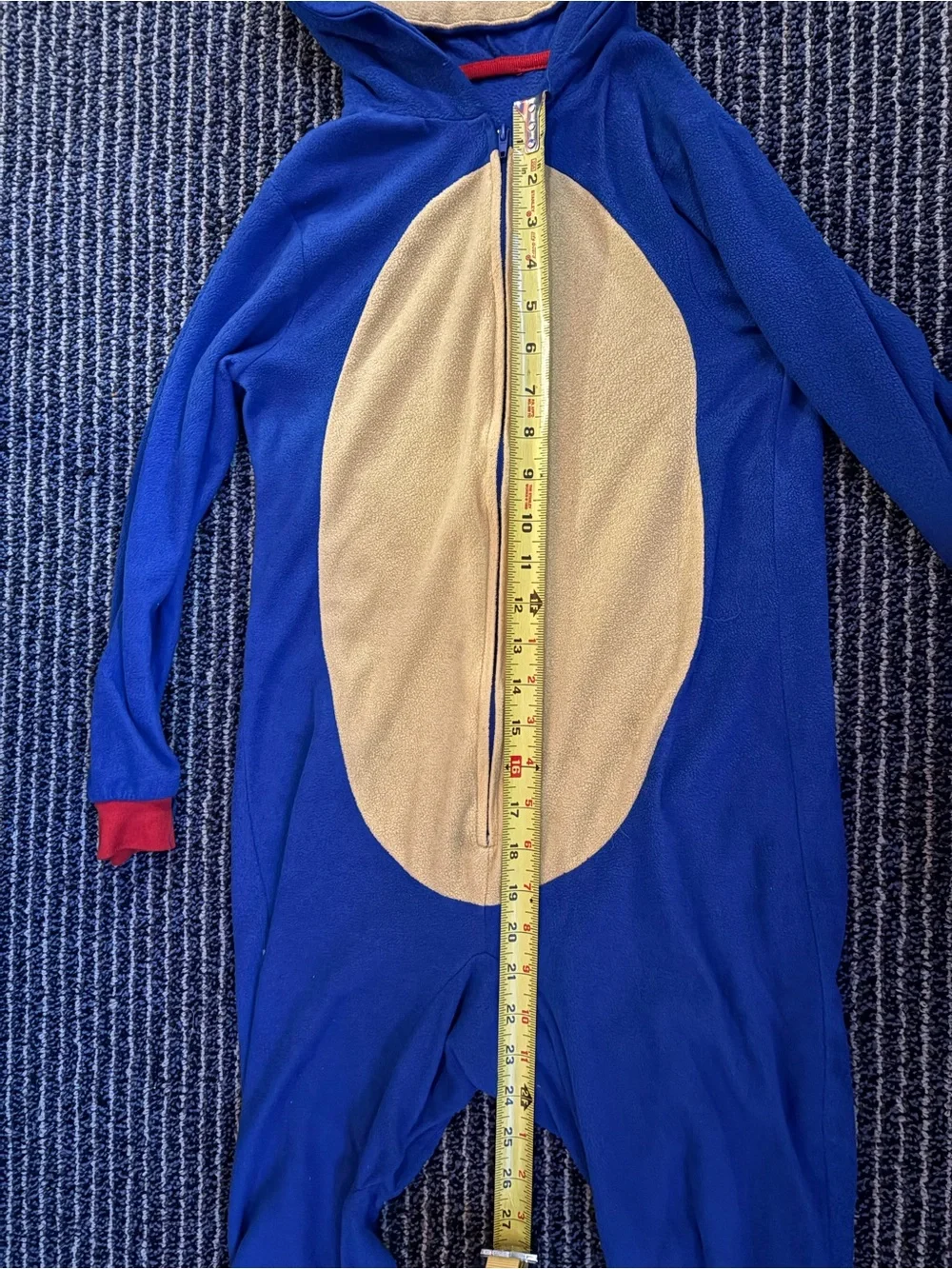 Sonic the Hedgehog Small Medium Boys Pajama Hooded Zip-Up One-Piece Costume